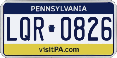 PA license plate LQR0826