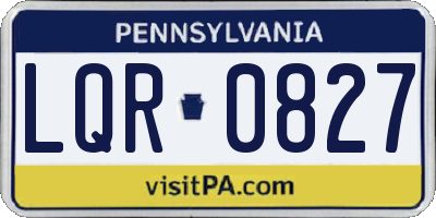 PA license plate LQR0827