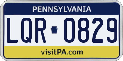 PA license plate LQR0829