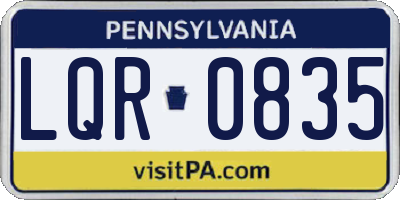 PA license plate LQR0835