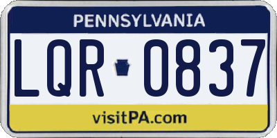 PA license plate LQR0837