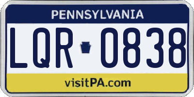 PA license plate LQR0838