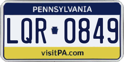 PA license plate LQR0849