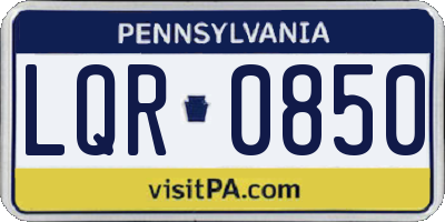 PA license plate LQR0850
