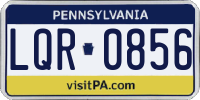 PA license plate LQR0856