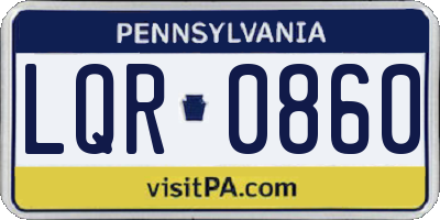 PA license plate LQR0860