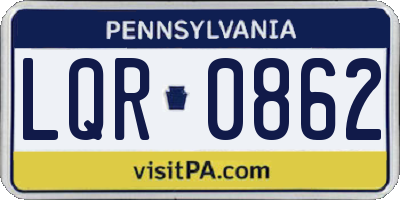 PA license plate LQR0862