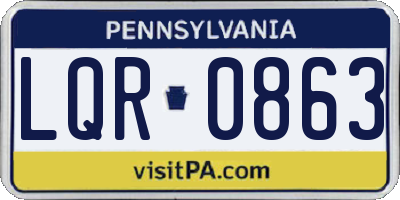 PA license plate LQR0863