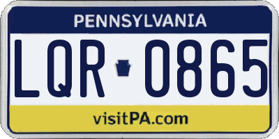PA license plate LQR0865