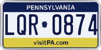 PA license plate LQR0874