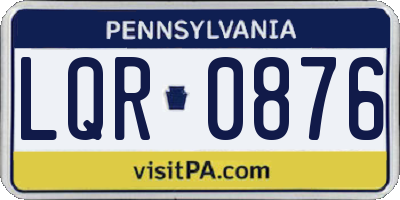 PA license plate LQR0876