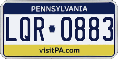 PA license plate LQR0883