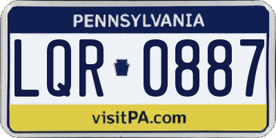 PA license plate LQR0887