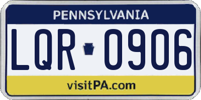 PA license plate LQR0906