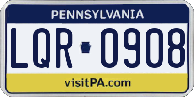 PA license plate LQR0908