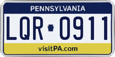 PA license plate LQR0911