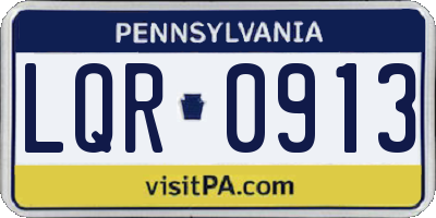 PA license plate LQR0913