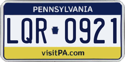 PA license plate LQR0921