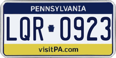 PA license plate LQR0923