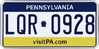 PA license plate LQR0928