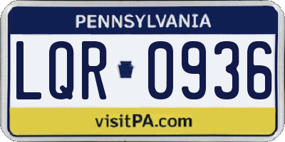 PA license plate LQR0936