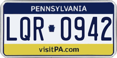 PA license plate LQR0942