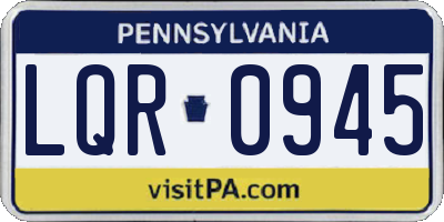 PA license plate LQR0945