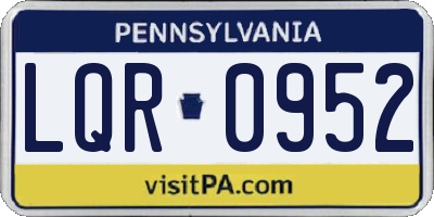 PA license plate LQR0952