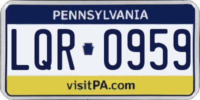 PA license plate LQR0959