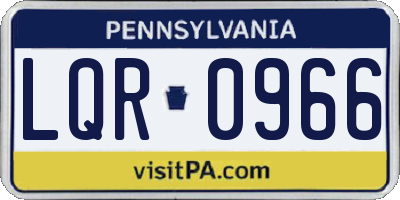 PA license plate LQR0966