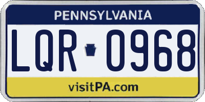 PA license plate LQR0968