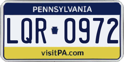 PA license plate LQR0972