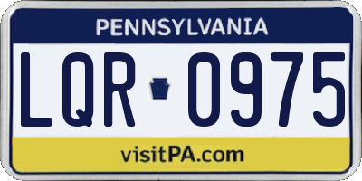 PA license plate LQR0975