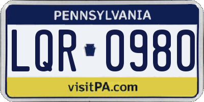 PA license plate LQR0980