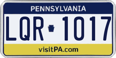 PA license plate LQR1017