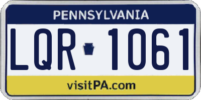 PA license plate LQR1061