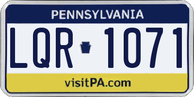 PA license plate LQR1071