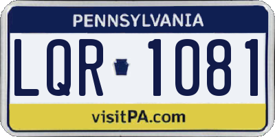 PA license plate LQR1081