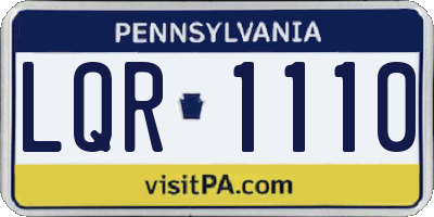 PA license plate LQR1110