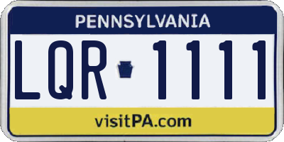 PA license plate LQR1111