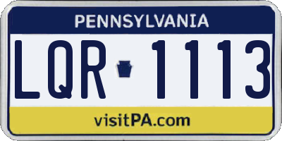 PA license plate LQR1113