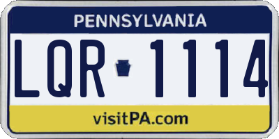 PA license plate LQR1114