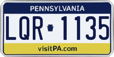 PA license plate LQR1135
