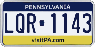 PA license plate LQR1143