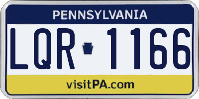 PA license plate LQR1166