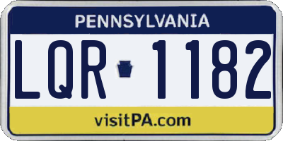 PA license plate LQR1182