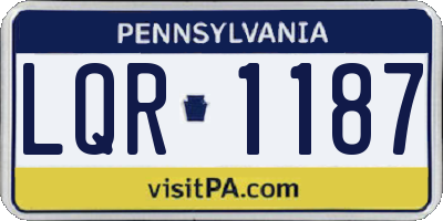PA license plate LQR1187