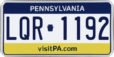PA license plate LQR1192