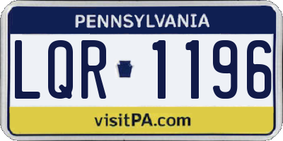 PA license plate LQR1196