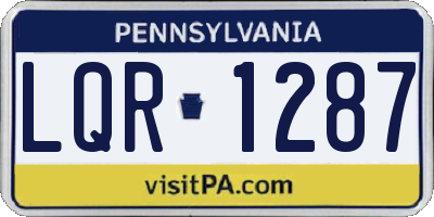 PA license plate LQR1287